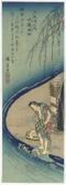 Musashi Chofu Tamagawa (chofu, 
Musashi Province), From The Seriesmutamagawa No Uchi (the Six Jewel 
Rivers) Oil Painting by Utagawa or Ando Hiroshige