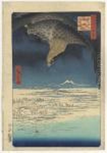 Fukagawa, Susaki, Juman-tsubo 
(one Hundred Thousand-tsubo Plain Atsusaki, Fukagawa), From The Series 
Meisho Edo Hyakkei (one Hundredviews Of Famous Places Of Edo) Oil Painting by Utagawa or Ando Hiroshige