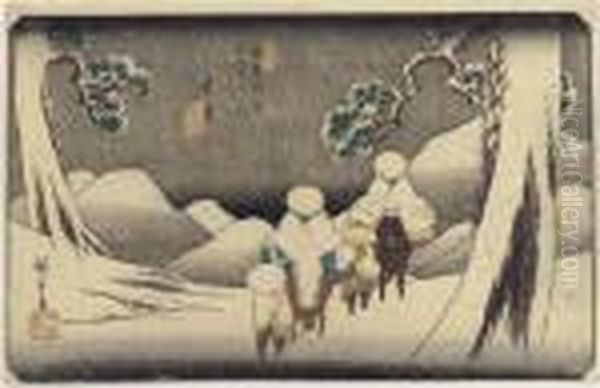 Oi, From The Series Kisokaido 
Rokujukyu Tsugi No Uchi (thesixty-nine Stations Of The Kisokaido) Oil Painting by Utagawa or Ando Hiroshige