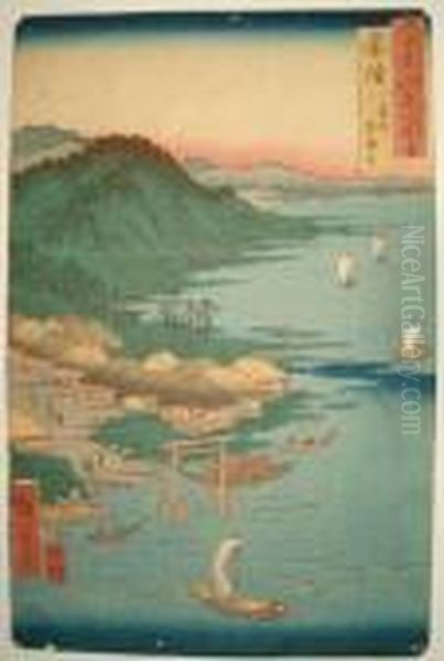 The Great Shrine At Kashima In 
Hitachi Province From Famous Places In The 60-odd Provinces Oil Painting by Utagawa or Ando Hiroshige