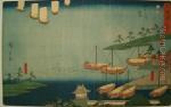 Untitled Oil Painting by Utagawa or Ando Hiroshige