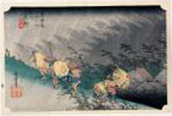 Shono, Haku-u. Averse D'ete A Shono Oil Painting by Utagawa or Ando Hiroshige