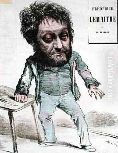 Caricature of Frederick Lemaitre Oil Painting by Hippolyte Mailly