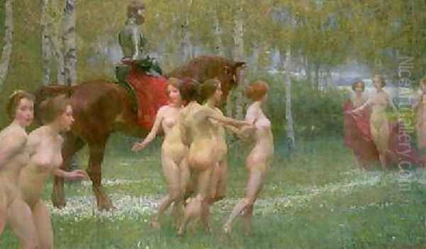 The Knights Dream 1902 Oil Painting by Richard Mauch