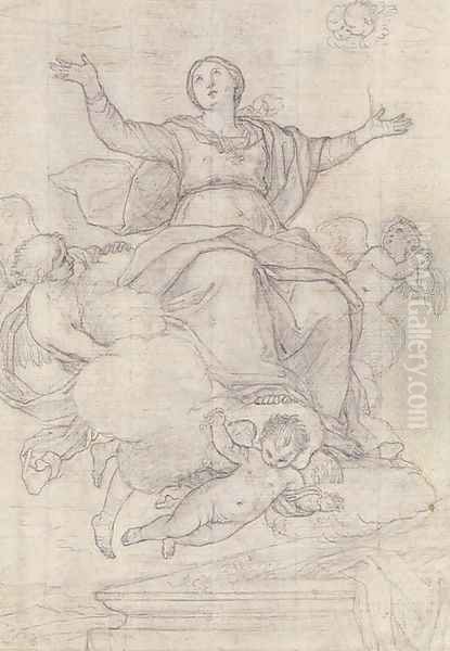 The Assumption of the Virgin Oil Painting by Carlo Maratta or Maratti