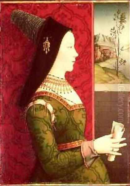 Mary of Burgundy 1457-82 daughter of Charles the Bold Duke of Burgundy 1433-77 wife of Emperor Maximilian I of Austria 1459-1519 and mother of King Philip I of Spain Oil Painting by Ernst Maler