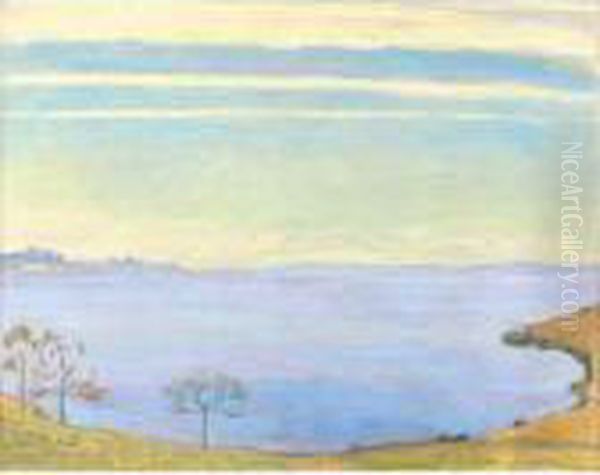 Lake Geneva, View From Chexbres Oil Painting by Ferdinand Hodler
