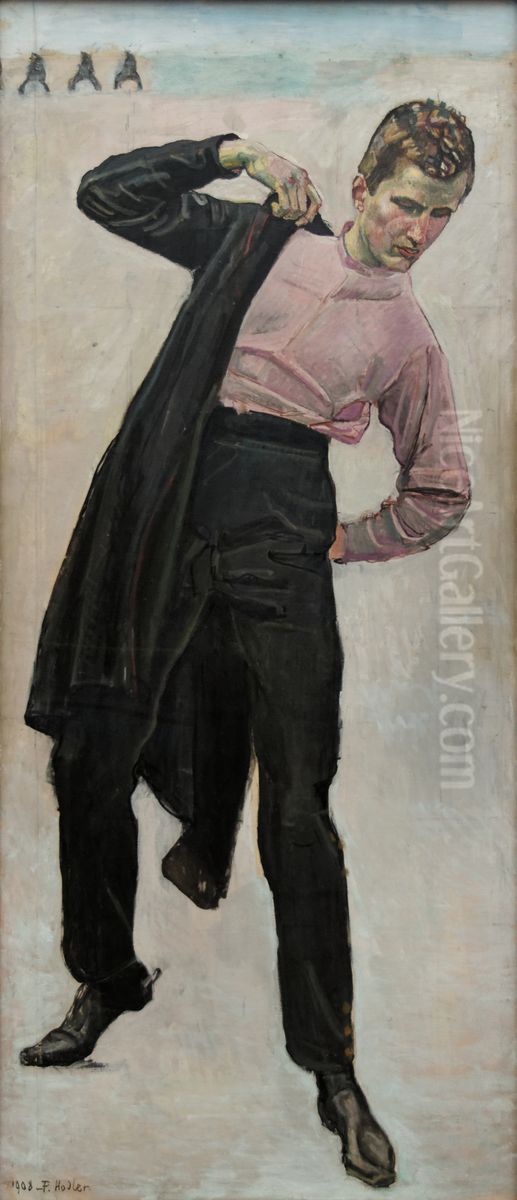 Jenenser Student Oil Painting by Ferdinand Hodler