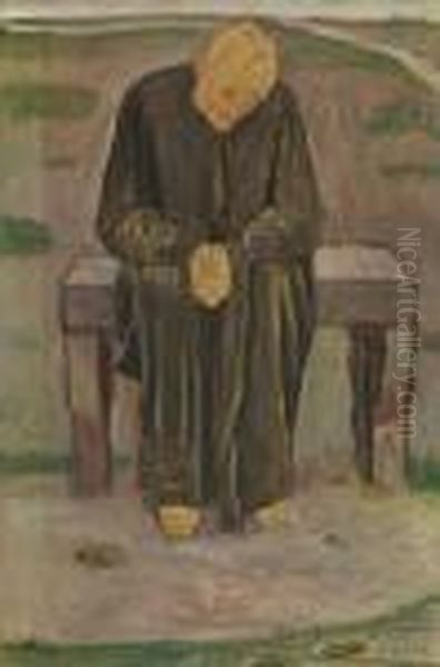 Studie Zu 'die Enttauschten Seelen' Oil Painting by Ferdinand Hodler