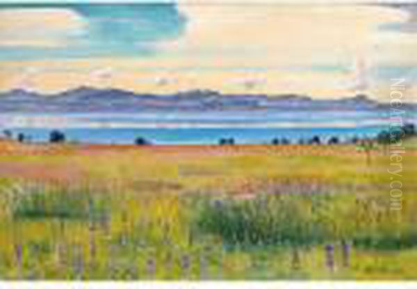Der Genfersee Von Saint-prex Aus
View Of The Lake Of Geneva From Saint-prex Oil Painting by Ferdinand Hodler