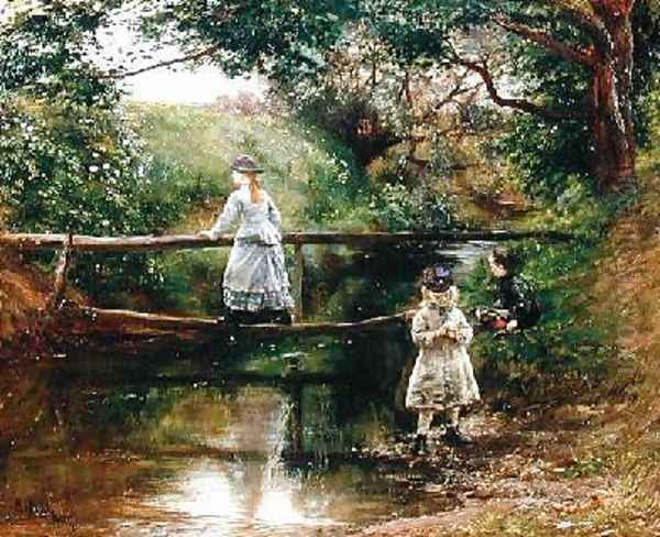 On the Tyne near Ormiston Children Gathering Wild Flowers 2 Oil Painting by William Darling McKay