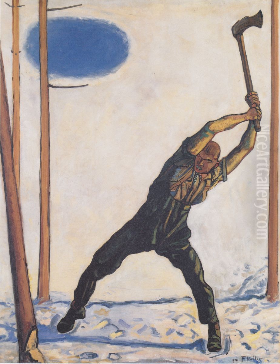Der Holzfaller Oil Painting by Ferdinand Hodler