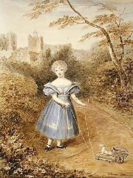 Mr Whitaker at the Age of Three 1833 Oil Painting by William I Moore