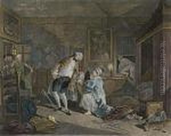 Marriage A La Mode: Six Plates Oil Painting by William Hogarth