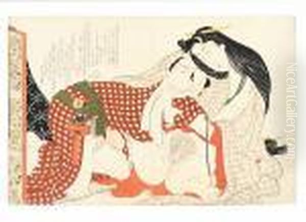 A Couple Making Love, The
Woman Just Out Of Her Bath After Washing Her Hair Oil Painting by Katsushika Hokusai