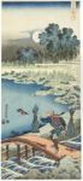 Tokusagari (carrying Rushes), 
From The Series Shika Shashinkyo (atrue Mirror Of Chinese And Japanese 
Verse) Oil Painting by Katsushika Hokusai