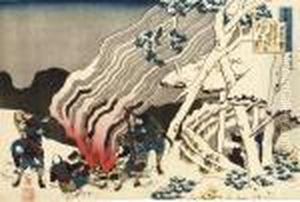 From The Series 
Hyakunin Isshu Uba Ga Etoki Oil Painting by Katsushika Hokusai