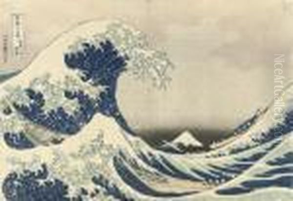 Kanagawa Oki Nami Ura [under The
 Great Wave Off Kanagawa], From The Series Fugaku Sanjurokkei Oil Painting by Katsushika Hokusai