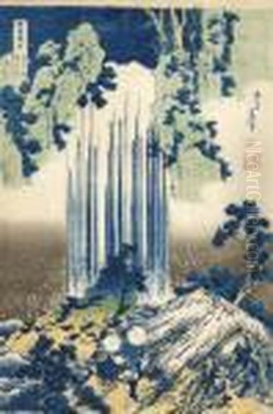 From The Series Shokoku Taki 
Meguri [a Tour Of Japanese Waterfalls], Mino No Kuni Yoro No Taki Oil Painting by Katsushika Hokusai