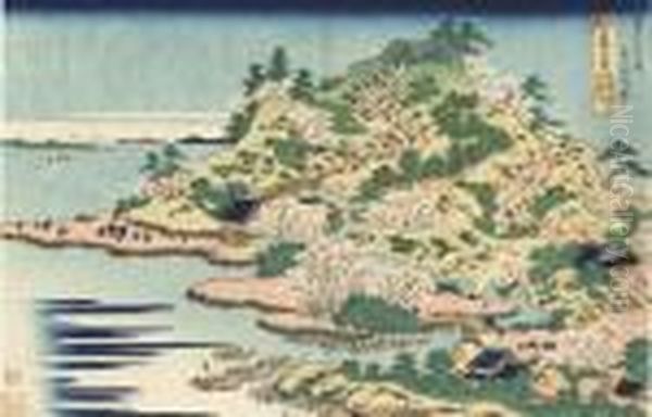 From The Series Shokoku Meikyo 
Kiran [rare Views Of Famous Bridges In All The Provinces], Sesshu 
Ajigawa Guchi Tempozan Oil Painting by Katsushika Hokusai