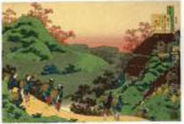 Sarumaru Dayu From The 
````hyakunin Isshu Ubaga Etoki' (one Hundred Poems As Explained By The 
Nurse) Oil Painting by Katsushika Hokusai