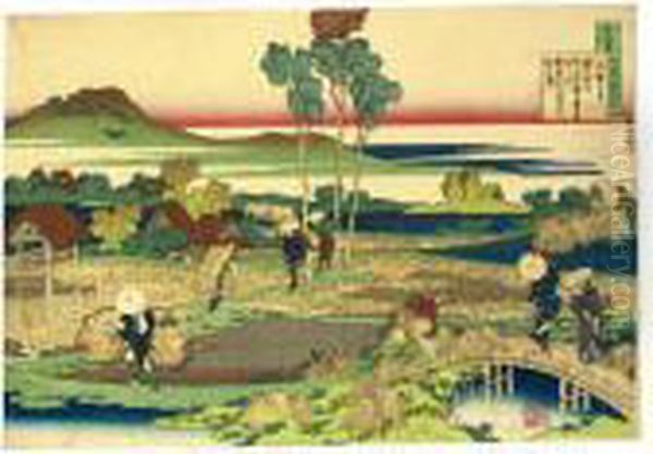 Tenchi Tenno From The Series 
````hyakunin Isshu Ubaga Etoki' (one Hundred Poems As Explained By The 
Nurse) Oil Painting by Katsushika Hokusai