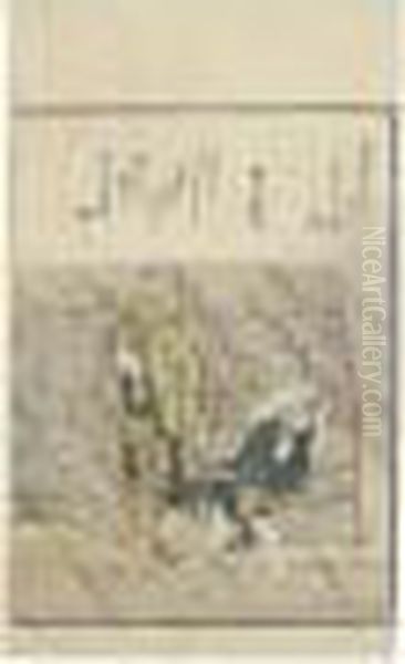 Ehon Kyoka - Yama Mata Yama. 
Album Illustre De Poesies Parodiques. Montagnes Encore Montagnes Oil Painting by Katsushika Hokusai