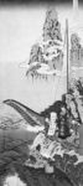 Hakurakuten (po Ju-i), From The 
Series Shika Shashinkyo (a Mirrorof Chinese And Japanese Verse) Oil Painting by Katsushika Hokusai