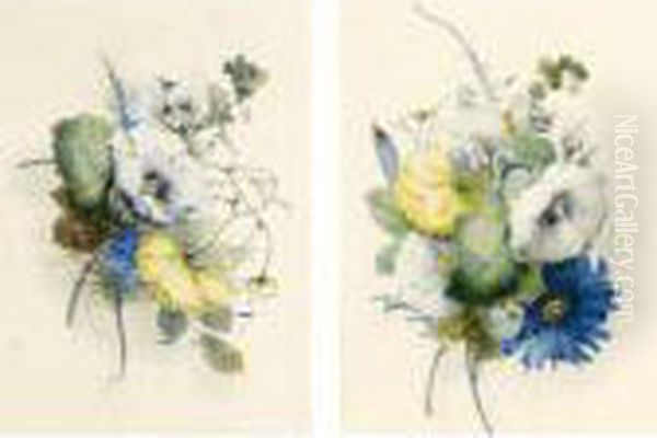 From The Collection Of The Late Michael Ingram
 

 
 
 

 
 A Pair Of Flower Studies Oil Painting by James Holland