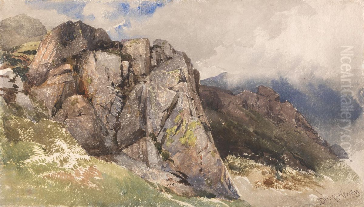 Mountain Rocks Oil Painting by David Hall McKewan
