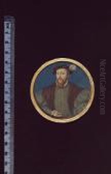 Henry Fitzalan, 12th Earl Of 
Arundel (c.1511-79/80), Wearing Gold-figured Blue-grey Doublet, Fur 
Waistcoat And Black Beret Trimmed With Gold And White Plume Oil Painting by Wenceslaus Hollar