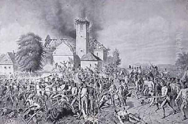 The Battle of Waterloo Oil Painting by Maly, August von