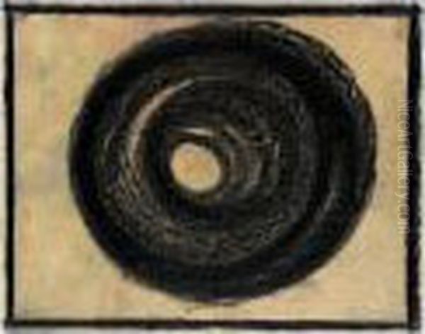 Schwarz Umrandete Grafitscheibe 
Mit Weisser Mitte (black-bordered Graphite Plane With White Centre) Oil Painting by Adolf Hoelzel