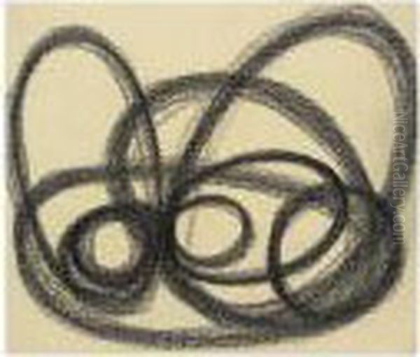 Schmetterlingshafte Komposition 
Aus Ovalen Und Kreisen (butterfly-like Composition Of Ovals And Circles) Oil Painting by Adolf Hoelzel