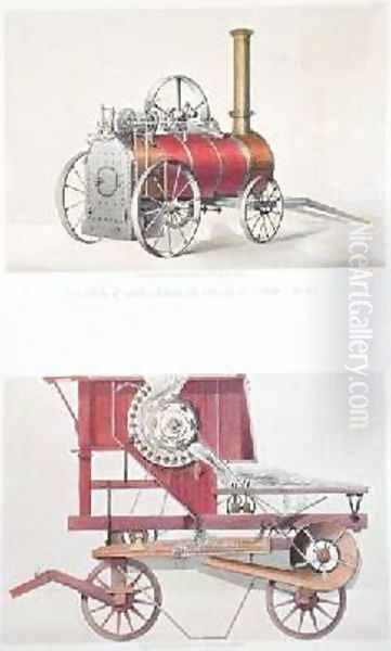 Clayton and Shuttleworths Portable Steam Engine and Garratts Improved Threshing Machine Oil Painting by Mason, W.H.
