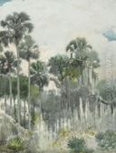 Florida Jungle Signed 'homer' Oil Painting by Winslow Homer
