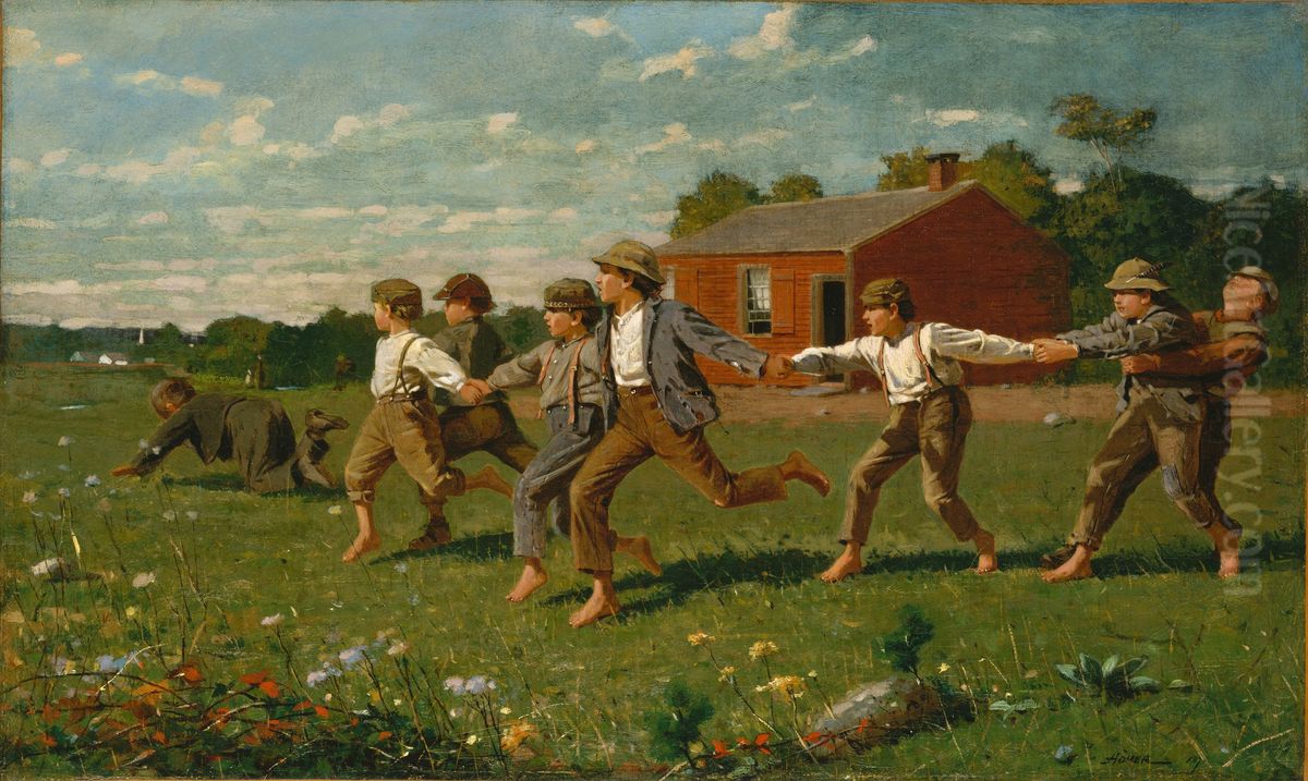Snap The Whip Oil Painting by Winslow Homer
