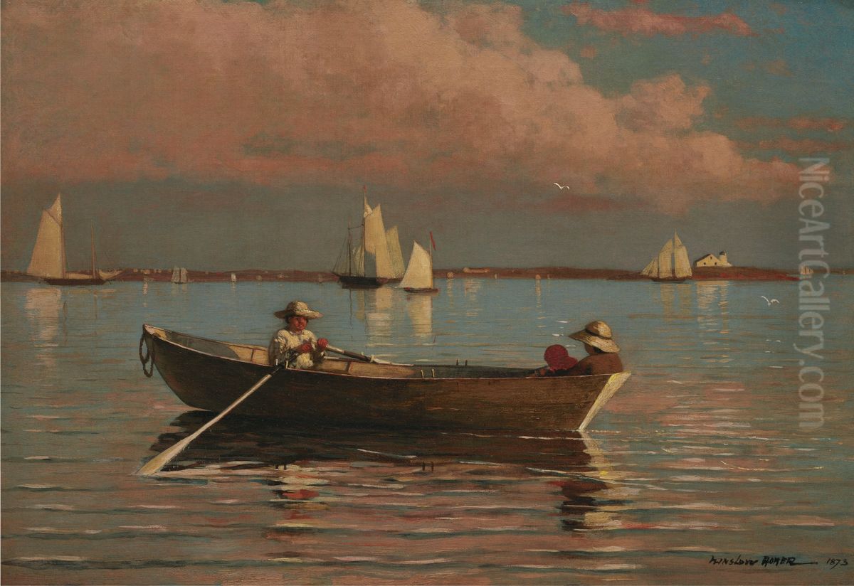 Gloucester Harbor Oil Painting by Winslow Homer