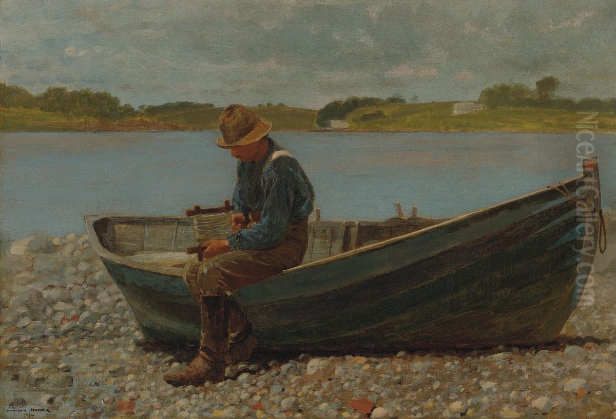 Winding Line Oil Painting by Winslow Homer