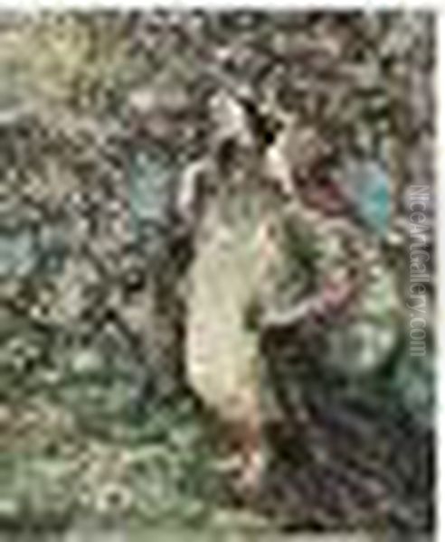 Cherry Blossom Oil Painting by Edward Atkinson Hornel