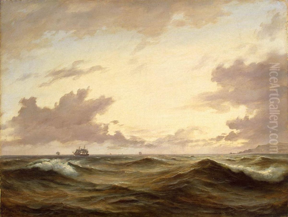 Seascape Oil Painting by Anton Melbye