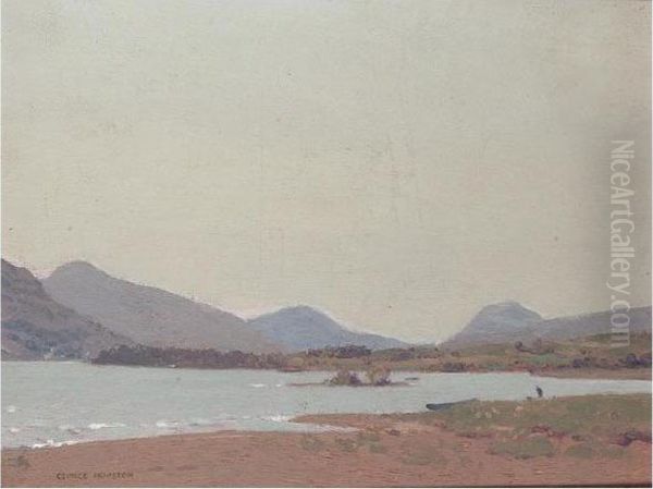 On The Shores Of The Loch Oil Painting by George Houston