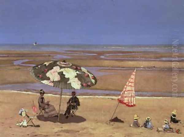 The Beach Oil Painting by Etienne Moreau-Nelaton