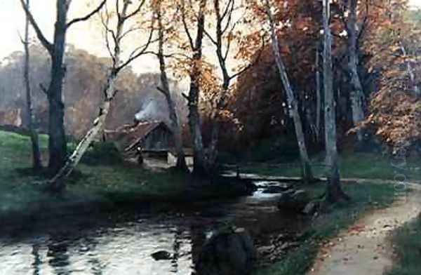 Black Stream 1890 Oil Painting by Konrad Mueller-Kuerzwelly