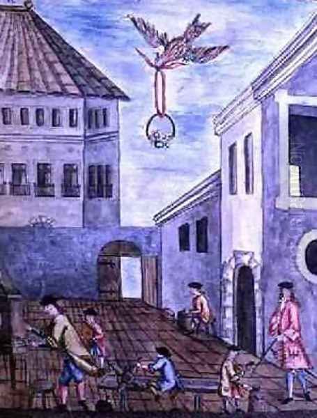 View of a Silversmiths Workshop from a Silversmith Book Libre de Passenties per Argenters 1762 Oil Painting by Felip Mares