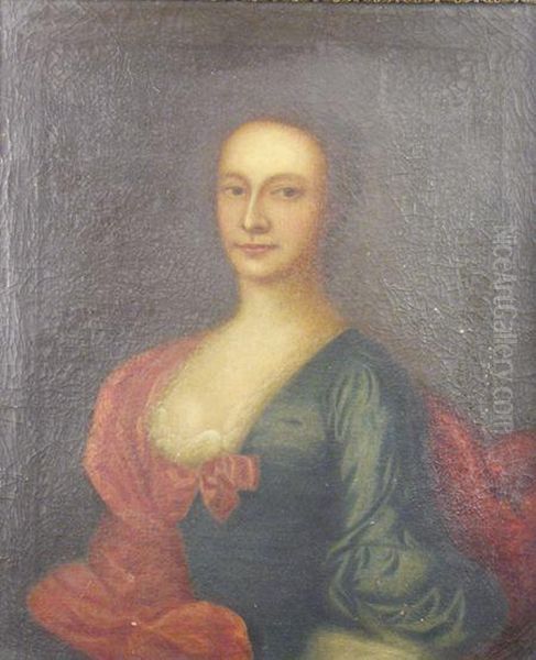 Portrait Of A Gentleman,
Half Length,
In A Brown Coat; Portrait Of A Lady,
Half Length,
In A Blue Dress And A Red Mantle Oil Painting by Thomas Hudson