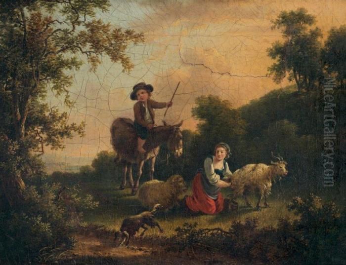 Jeux D'enfants Oil Painting by Jean-Baptiste Huet