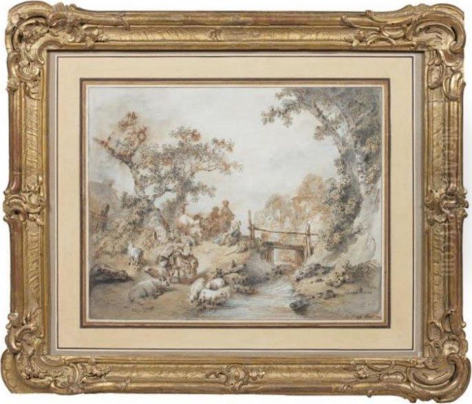 Pastorale Oil Painting by Jean-Baptiste Huet