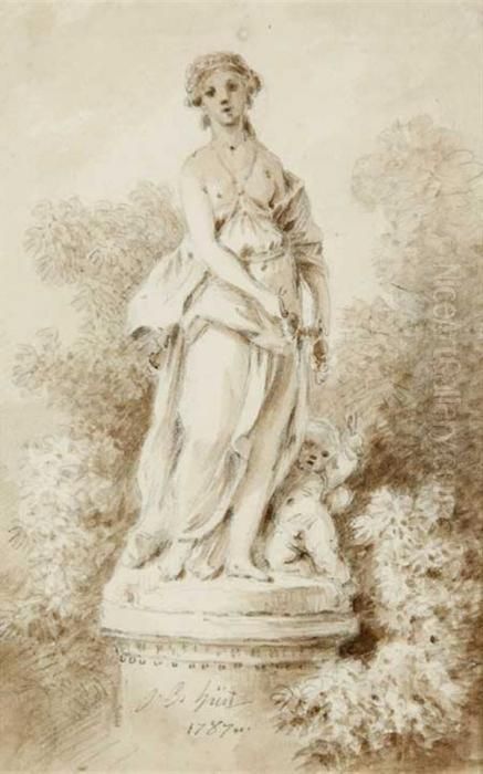 Venus Et L'amour Oil Painting by Jean-Baptiste Huet