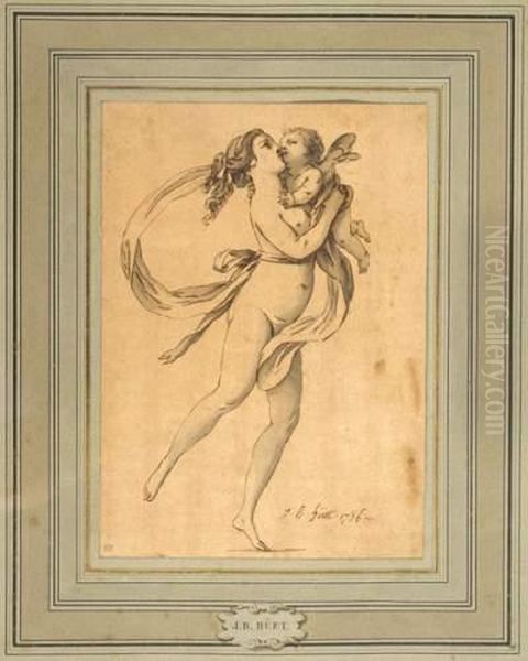 Muse Au Putti Oil Painting by Jean-Baptiste Huet